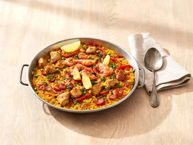 Paella met kip en gamba’s